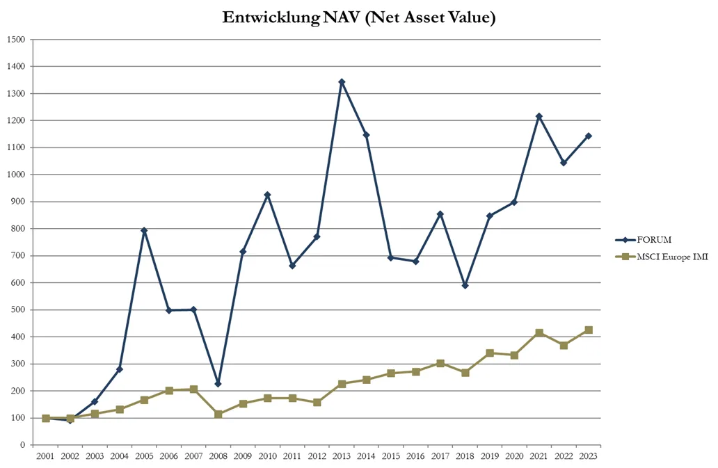 Diagramm: Entwicklung NAV (Net Asset Value)