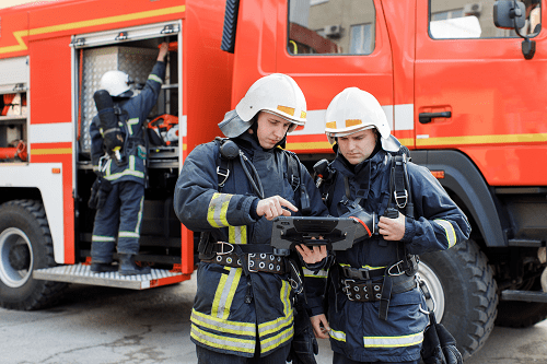 Two firefighters